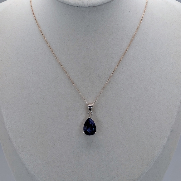 Sapphire Necklace S925 Sterling Silver - Picture 3 of 5